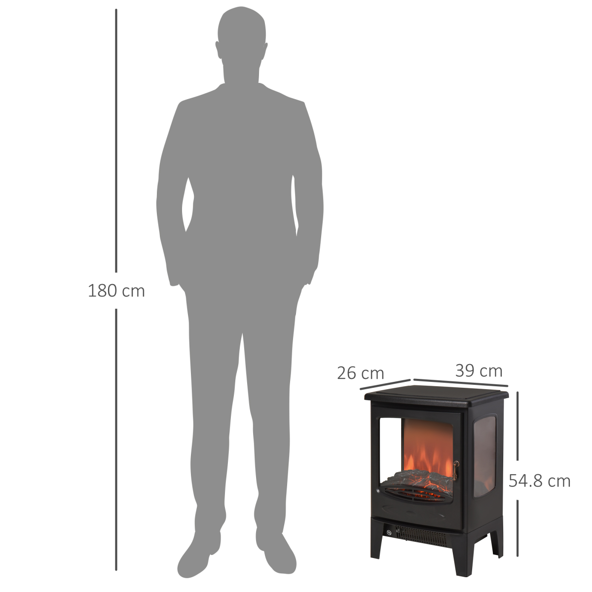 Cozy Retro Electric Fireplace Heater - 1800W Tempered Glass, Stylish & Safe