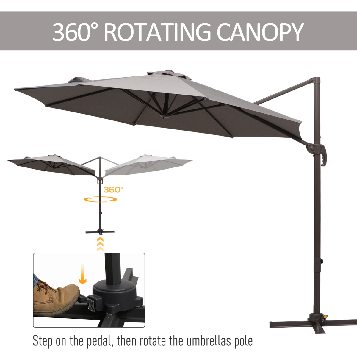 Versatile Wall-Mounted 10ft Outdoor Umbrella