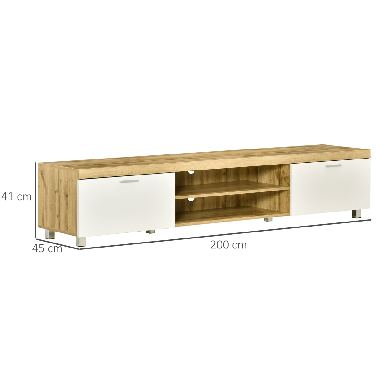 Stylish Light Brown TV Stand with Storage & Open Shelves for Modern Living