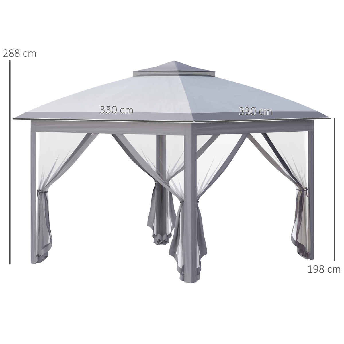 Three-Height Pop-Up Gazebo with 116 sq ft Shade & Carry Bag