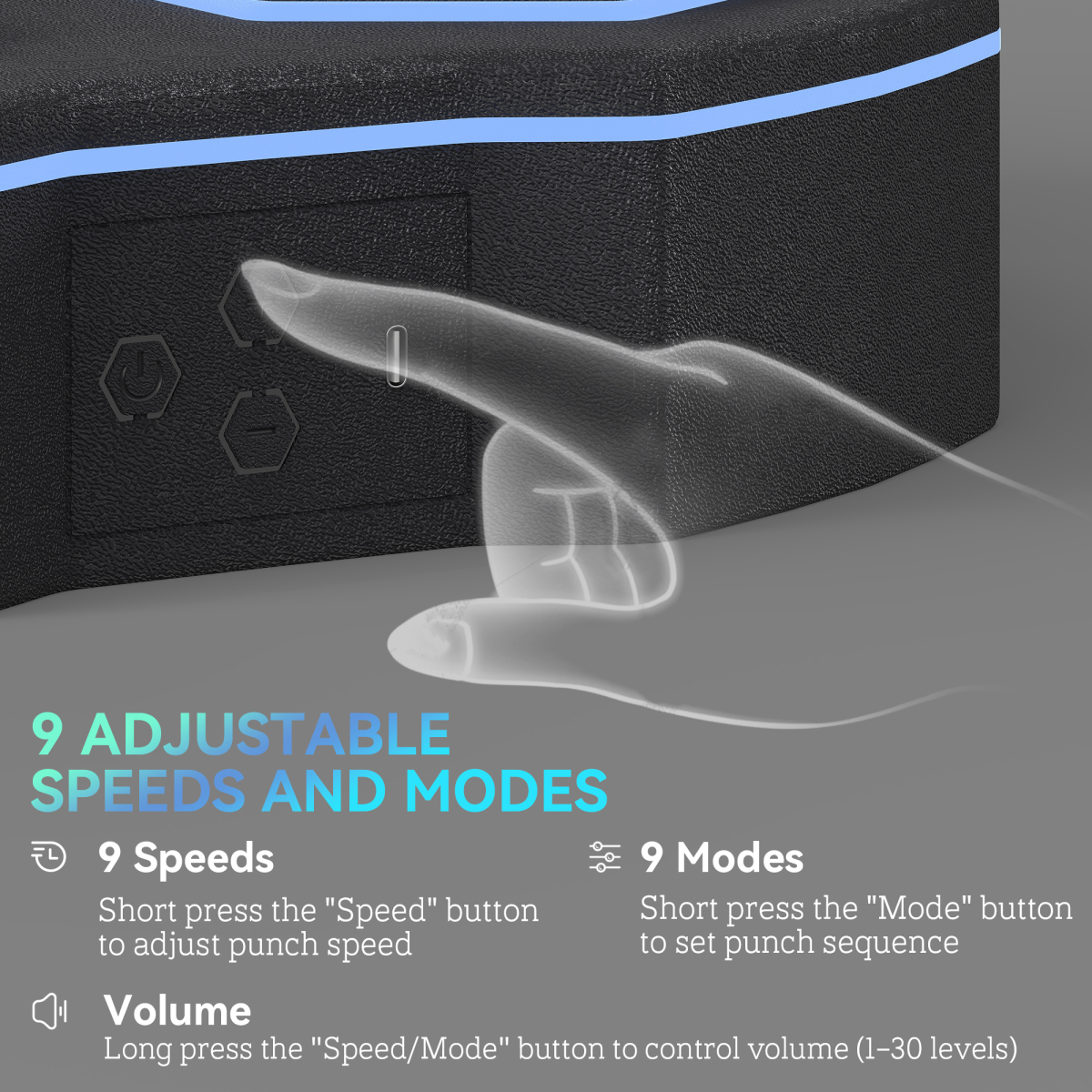 SPORTNOW Smart Boxing Machine: Bluetooth, LED Lights & 9 Speed Levels