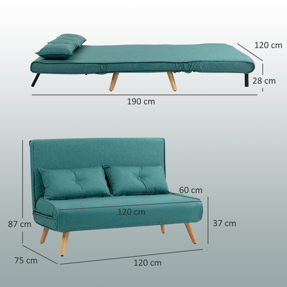 Versatile Green Sofa Bed: Comfort & Style in One Chic Design