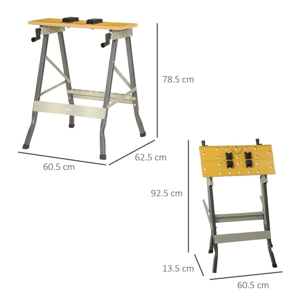 4-in-1 Work Bench: Sawhorse, Clamp Table, Ruler & Protractor, Foldable