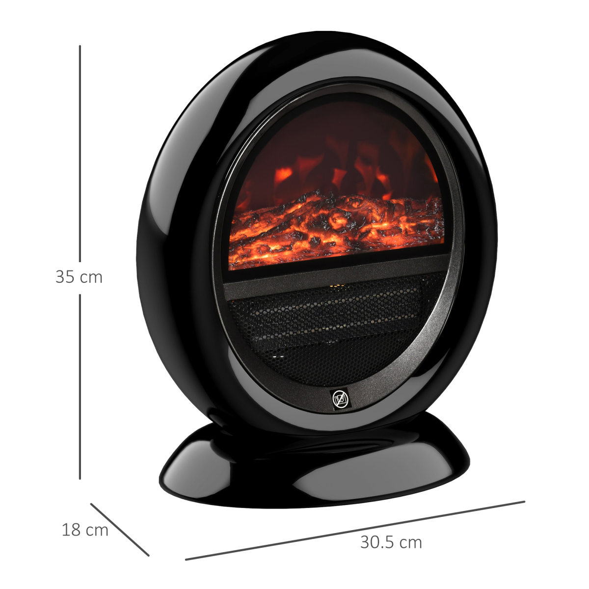 Elegant Freestanding Electric Fireplace Heater with Rotatable Head & Safety Features