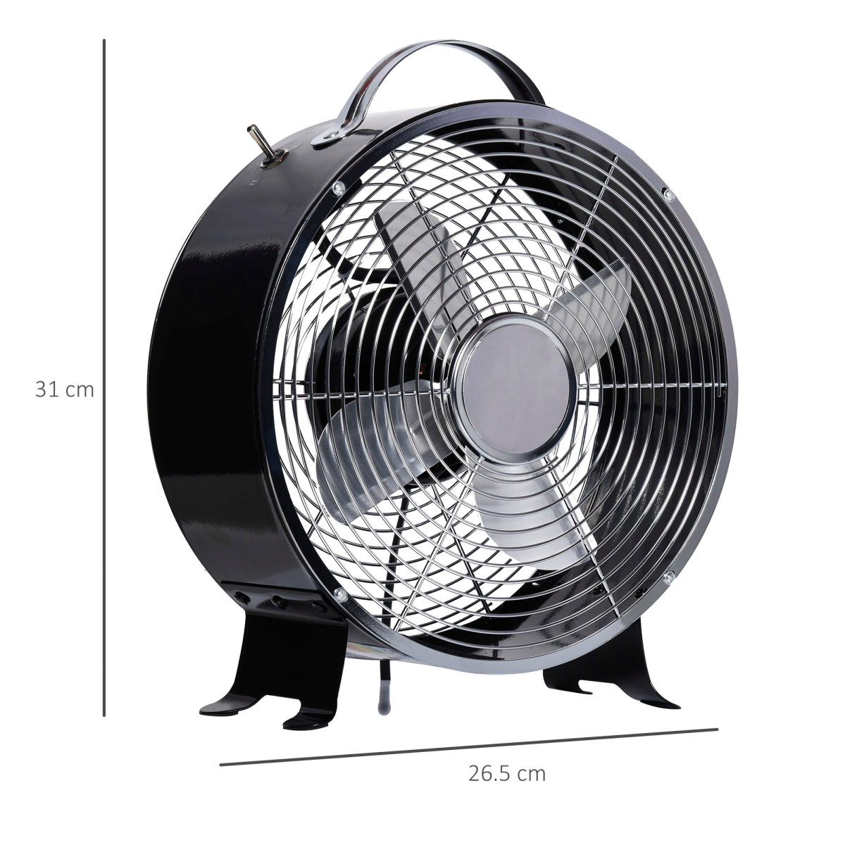 Premium 26cm 2-Speed Electric Fan with Safety Grill & Stable Anti-Slip Feet