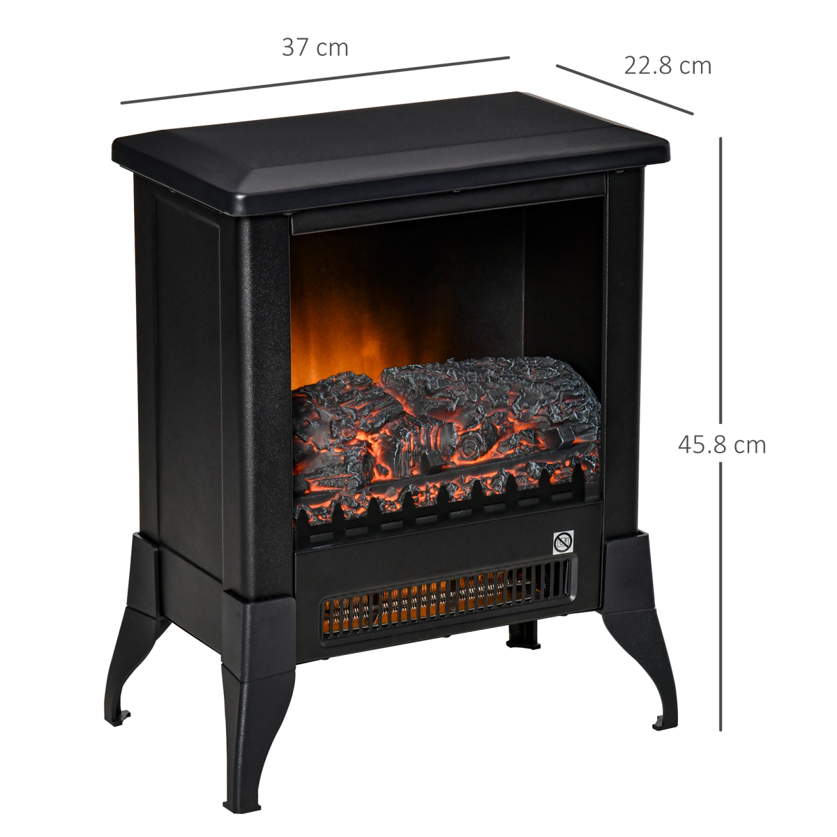 Stylish Electric Fireplace: Adjustable Heat & Overheat Protection!