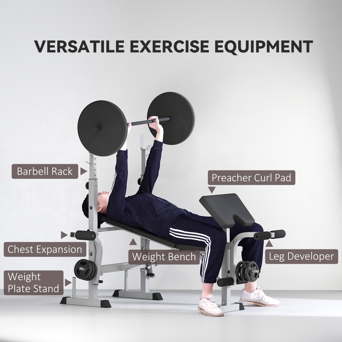 Ultimate Adjustable Weight Bench with Squat Rack & Leg Developer