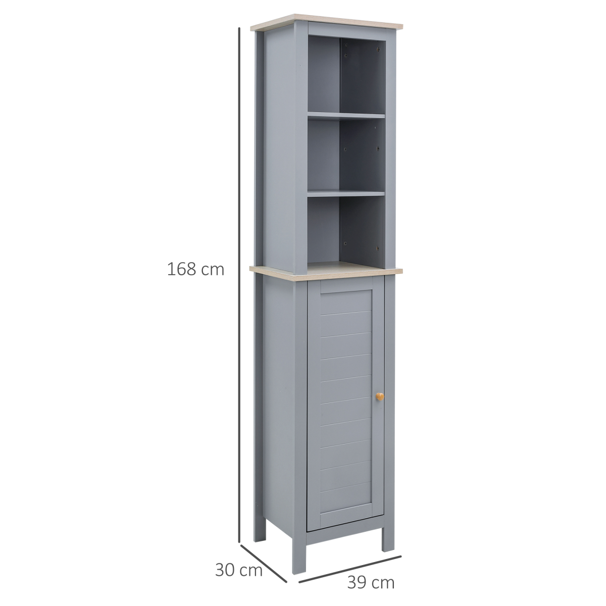 Maximize Space with Kleankin Tall Bathroom Storage Cabinet - Adjustable & Stylish!