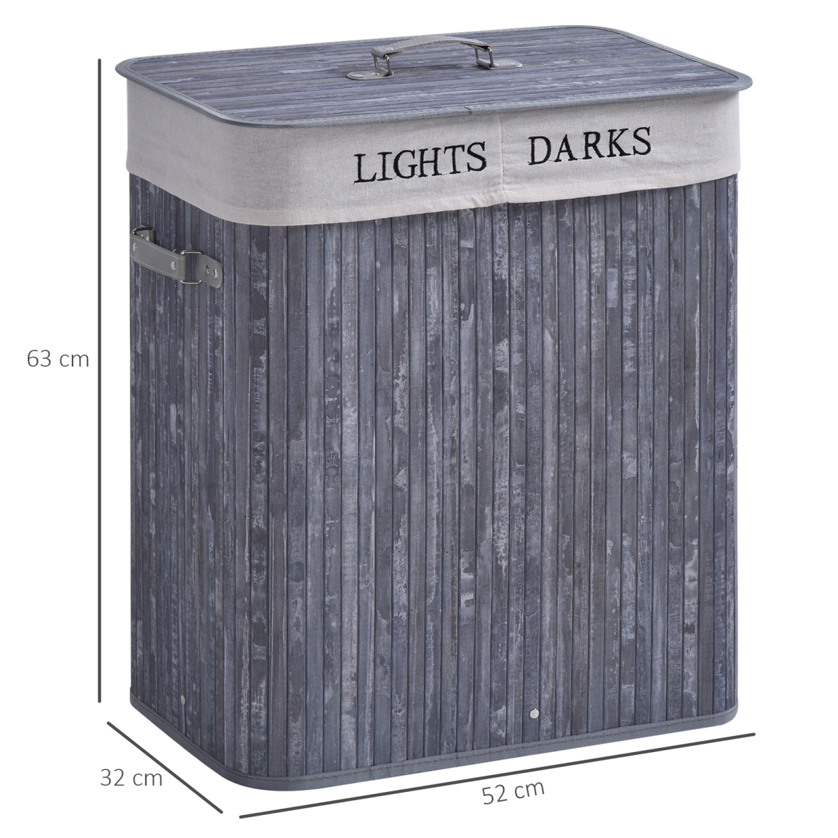 Bamboo Laundry Hamper with Removable Liner, Foldable & Lightweight