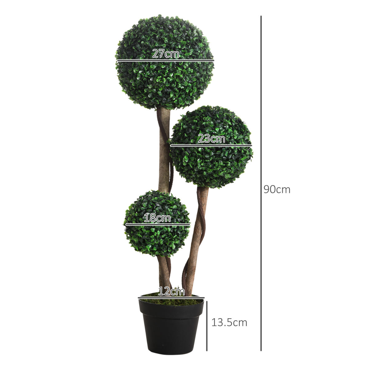 90cm Boxwood Ball Topiary Tree - Indoor/Outdoor Faux Plant
