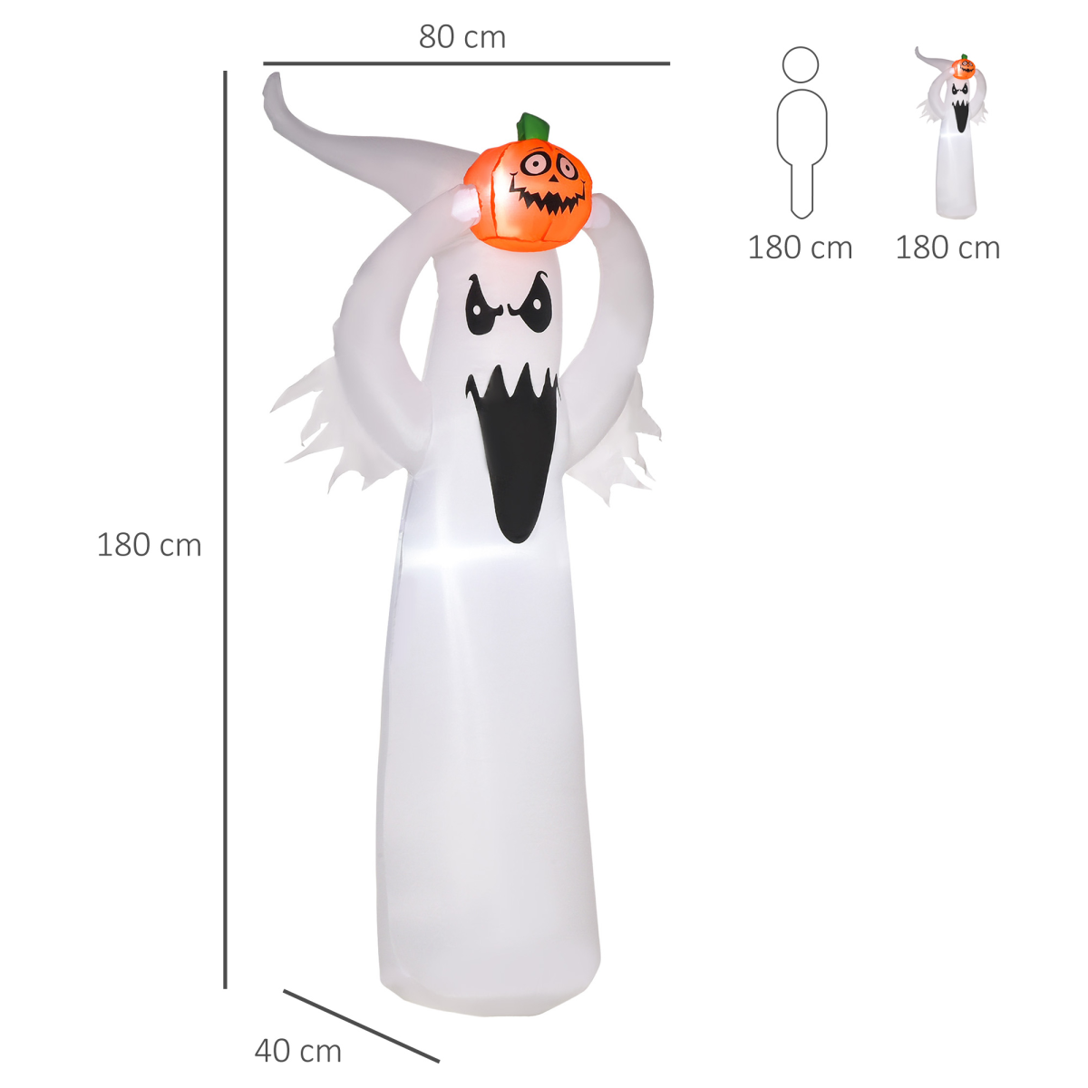6FT LED Halloween Inflatable: Floating Ghost & Pumpkin Outdoor Decor