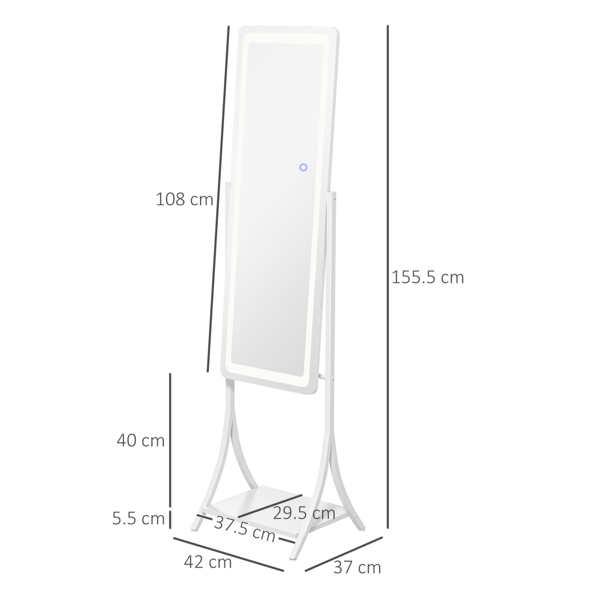 Illuminate Your Style: LED Full Length Mirror with Adjustable Brightness