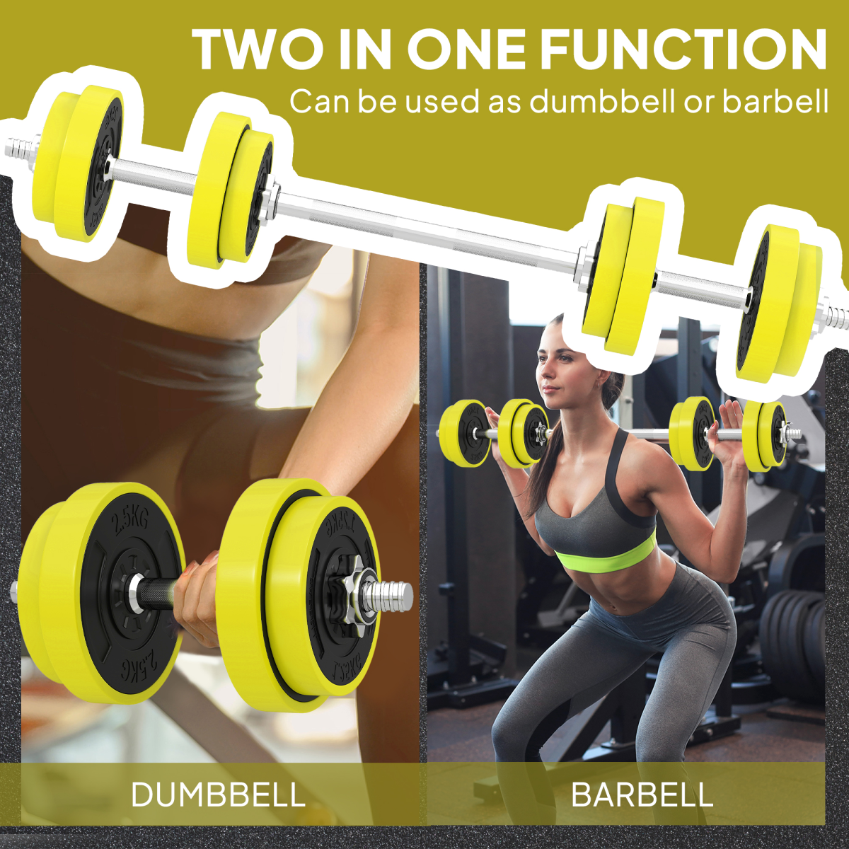 Flexible 20KG Adjustable Barbell & Dumbbell Home Gym Set