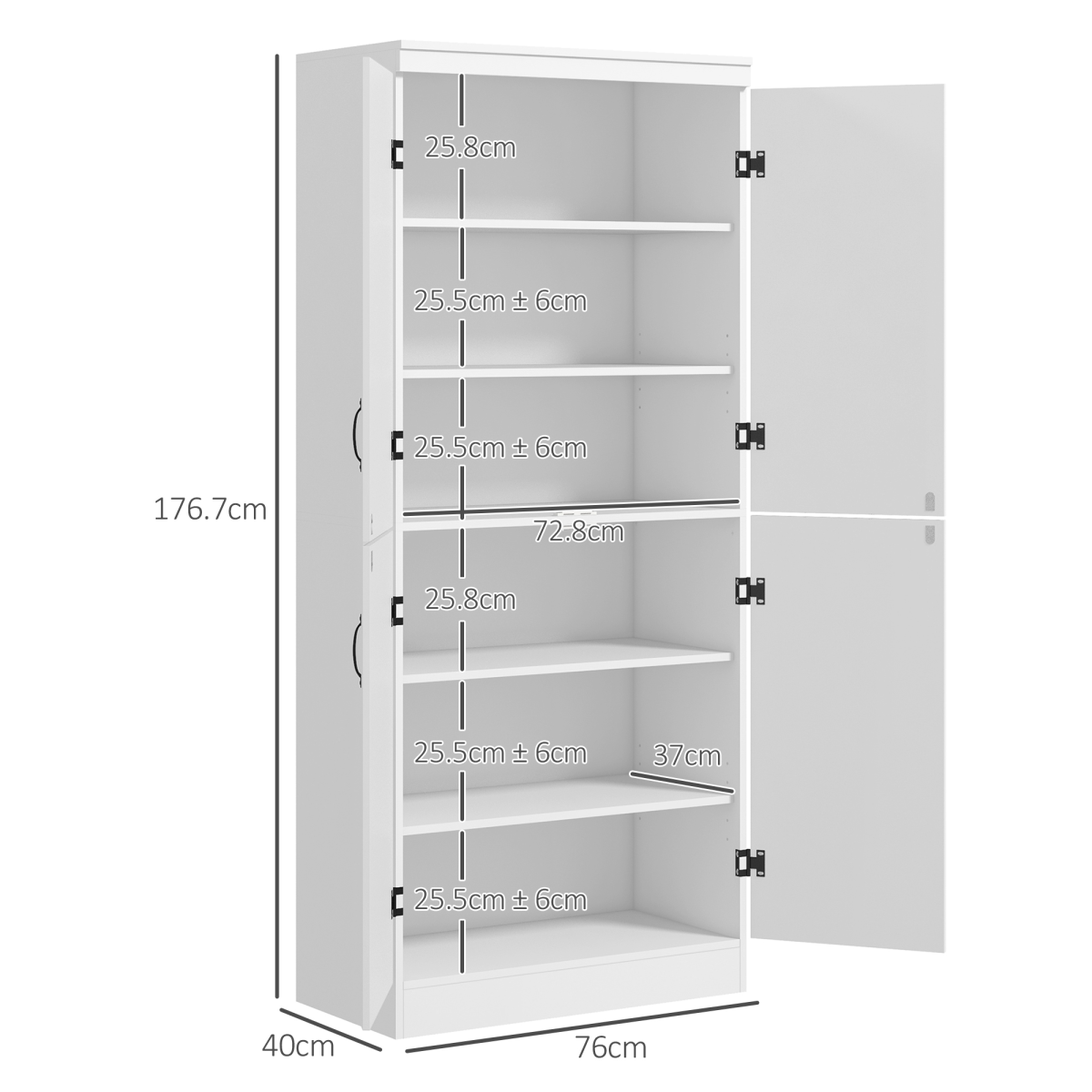 Elegant 4-Door White Kitchen Cabinet with Ample Storage & Modern Design