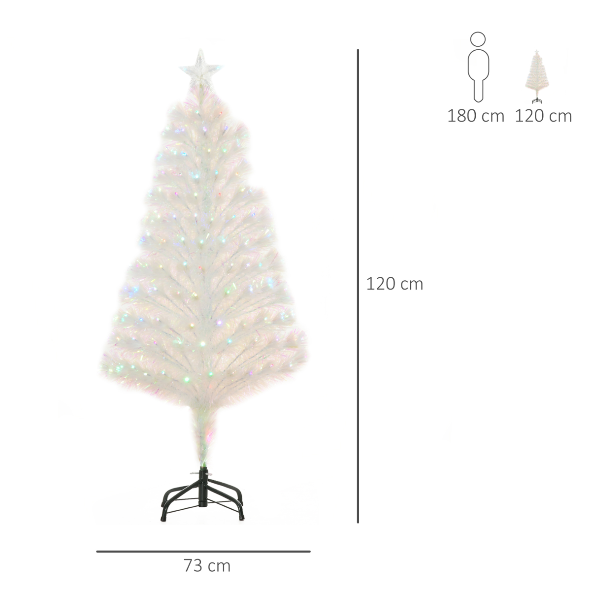 4ft Prelit Fiber Optic LED Christmas Tree with White Lights