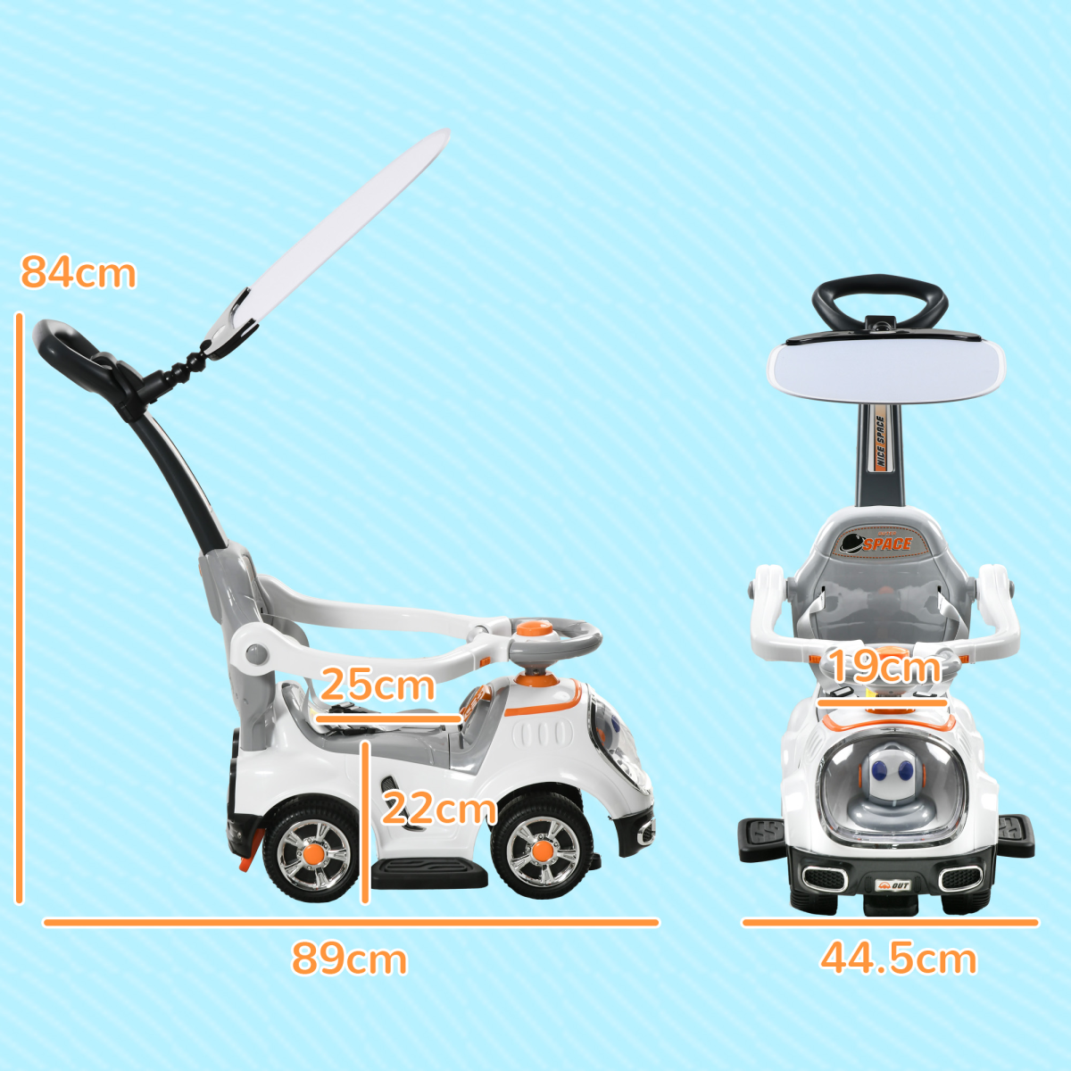 AIYAPLAY 3-in-1 Ride-On Push Car: Cartoon Robot with Light-Up Eyes