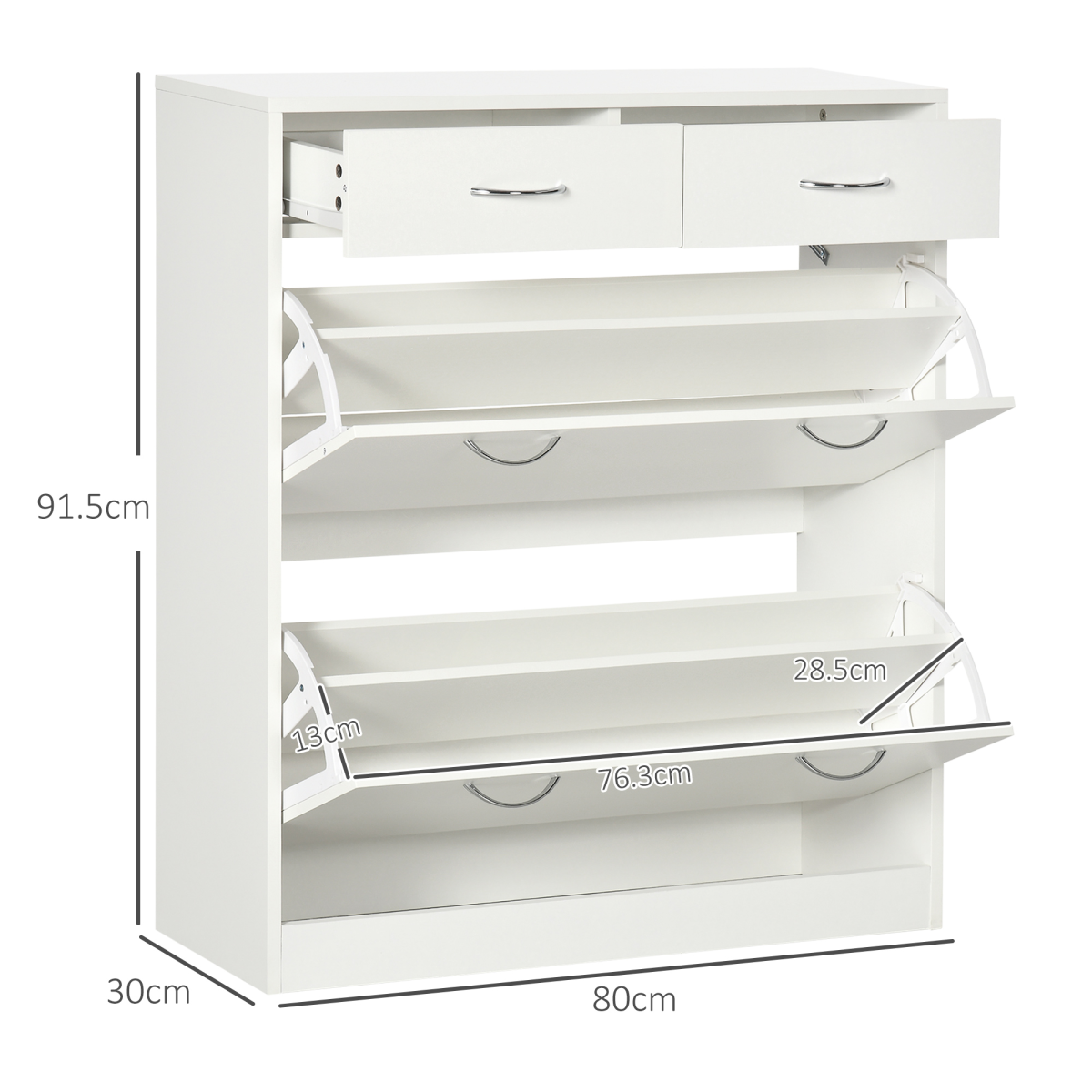 Stylish Slim Shoe Cabinet: Space-Saving Storage for 12 Pairs