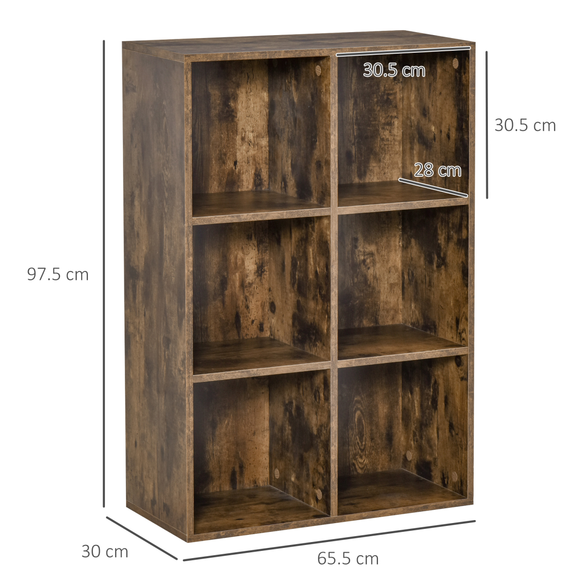 Versatile 6-Cube Storage Bookcase for Home and Office - Stylish & Sturdy