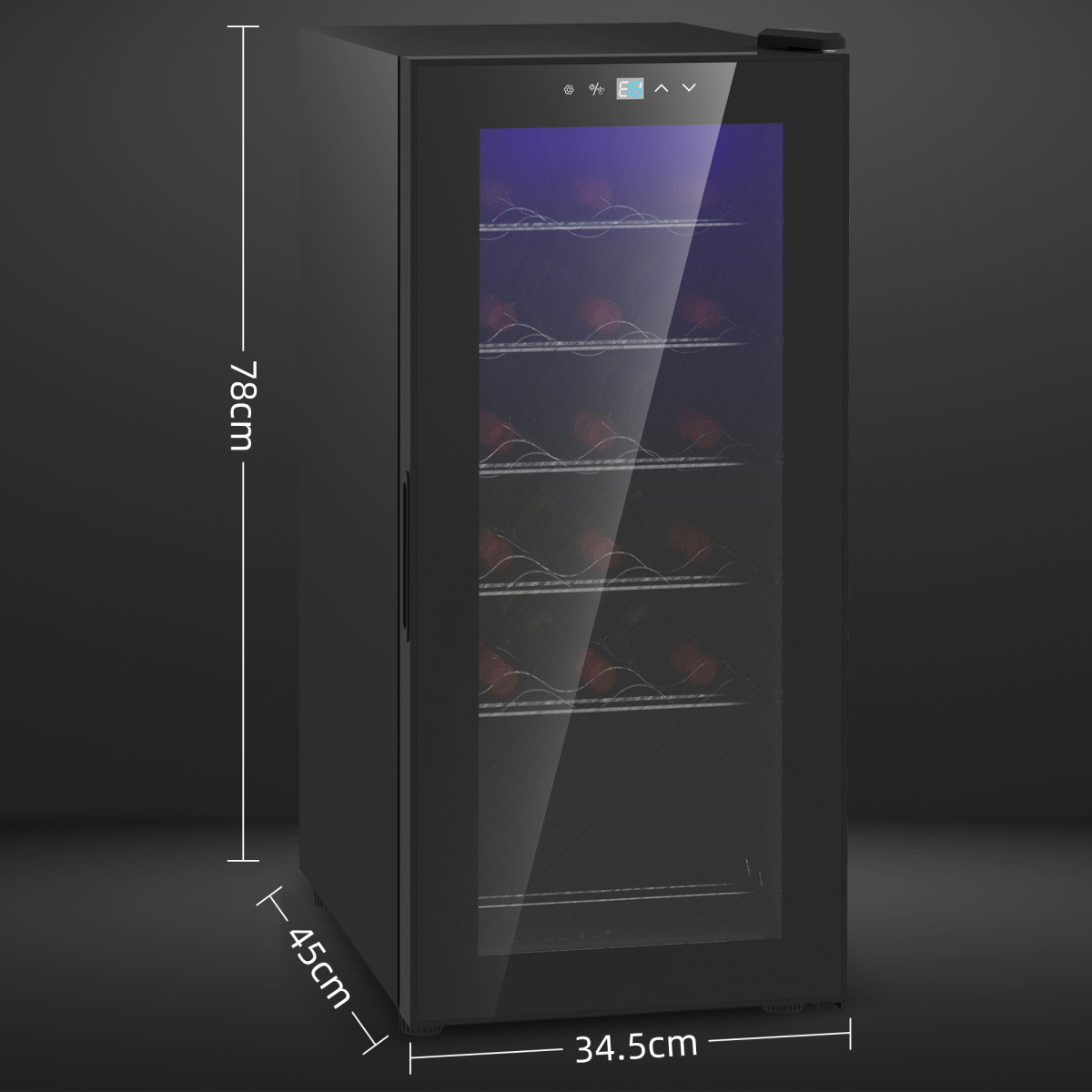 50L Wine Cooler Fridge – 18-Bottle Capacity & LED Glass Door Elegance