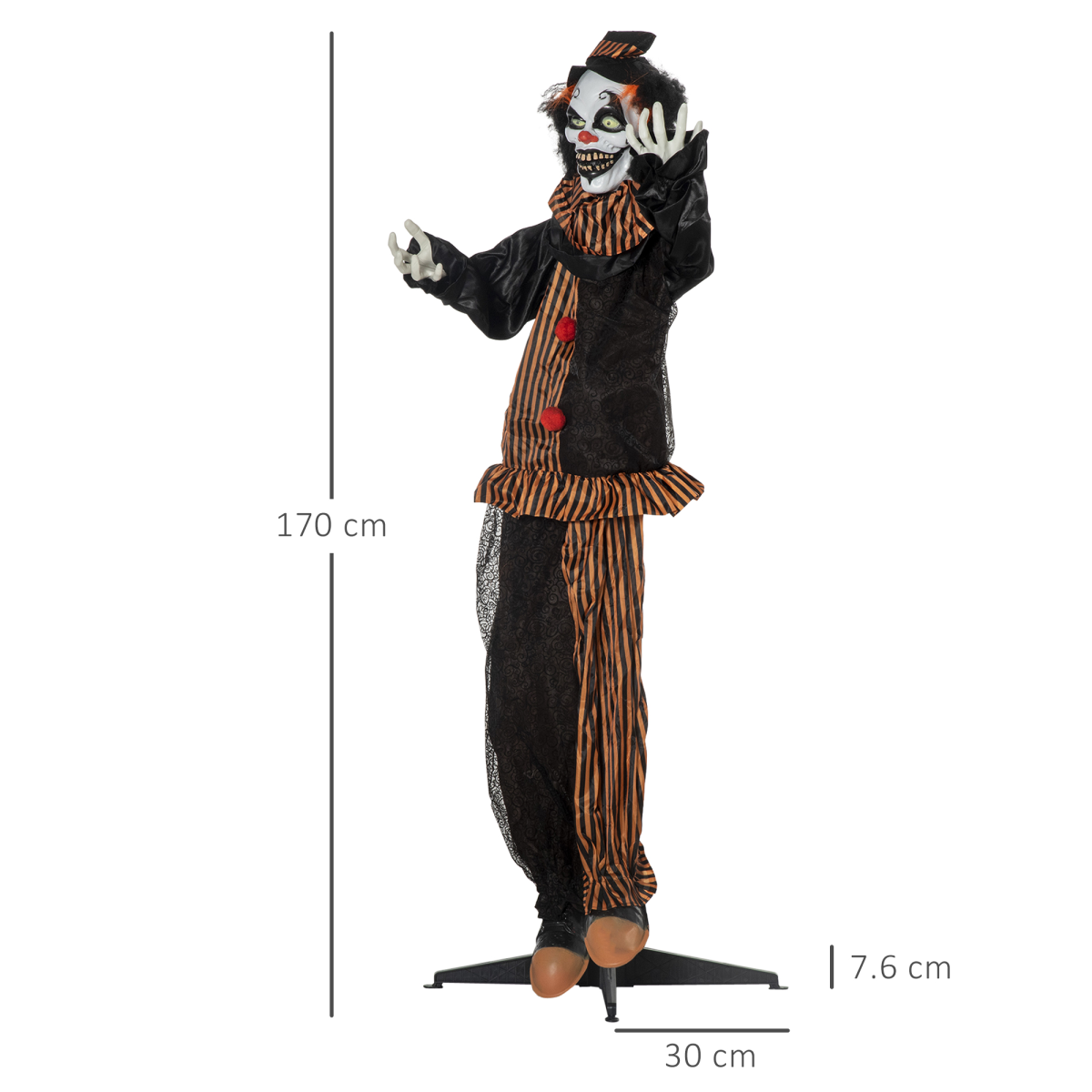 67-Inch Outdoor Life-Size Talking Circus Clown with Light-Up Eyes