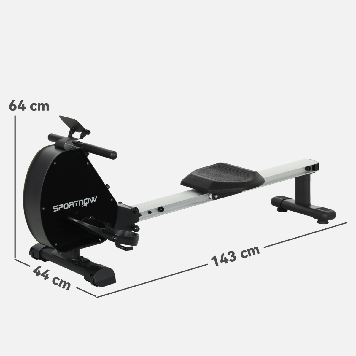 SPORTNOW Foldable Magnetic Rowing Machine - Smooth Glide & Space-Saving