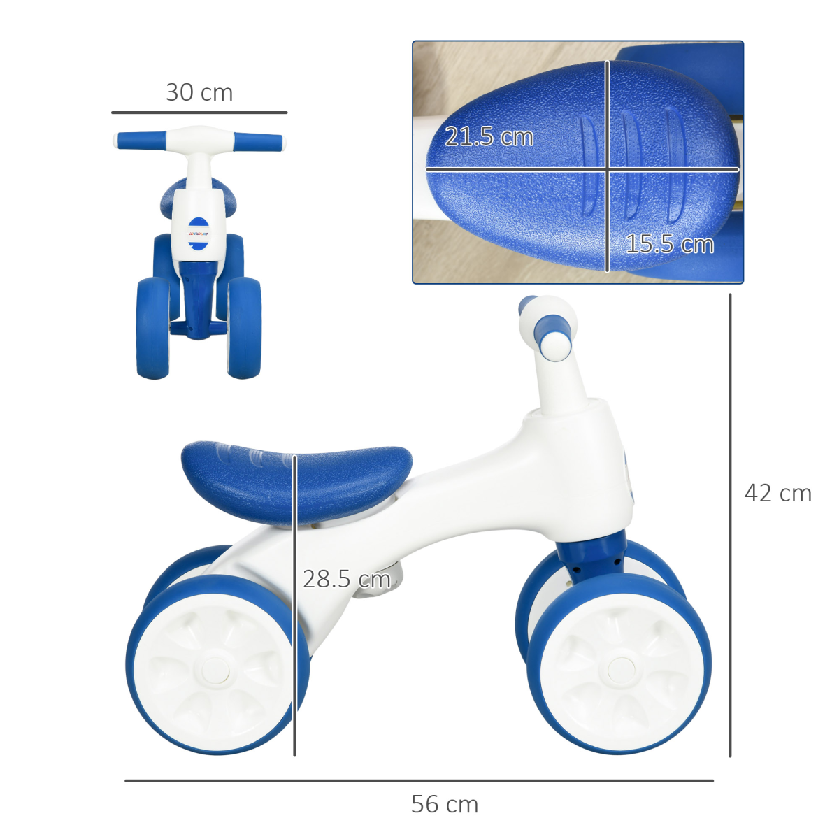 Baby Balance Bike 18-36 Months - No Pedals, Anti-Slip Handlebars