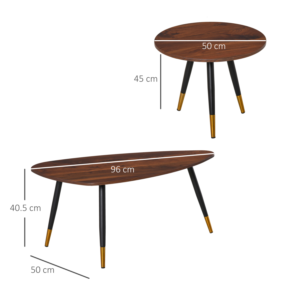 Nesting Coffee Tables Set of 2 - Stackable Sofa Side End Tables