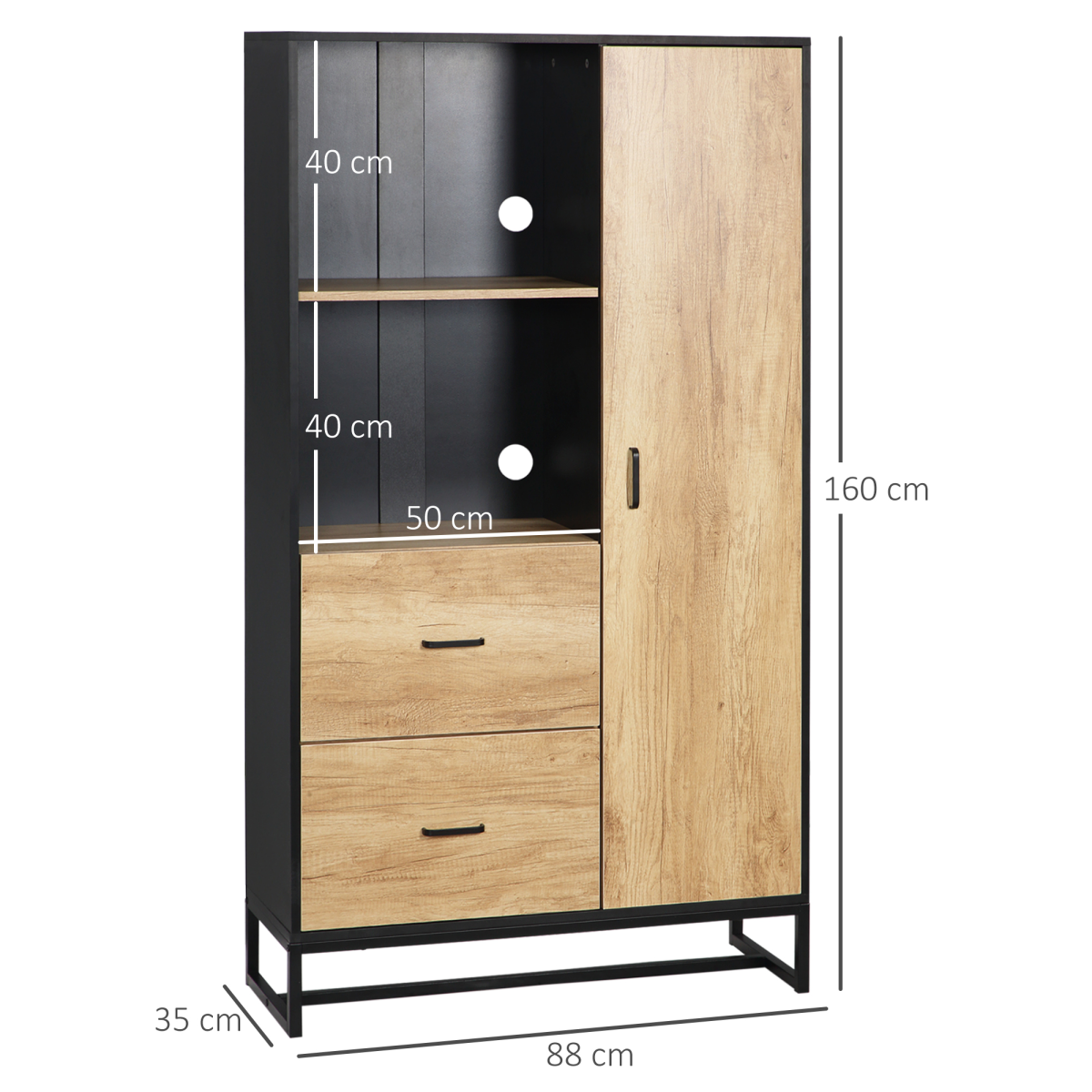 Stylish 160cm Kitchen Cupboard & Microwave Stand with Smart Storage Solutions