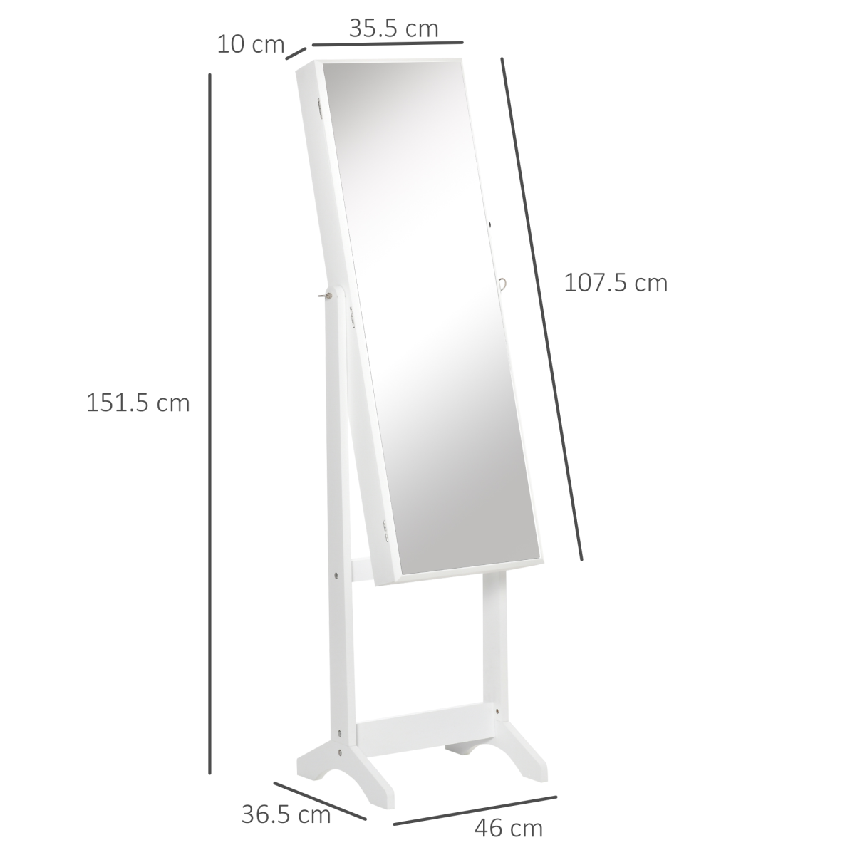 Elegant Lockable Mirrored Jewellery Cabinet - Ultimate Organizer & Stylish Decor