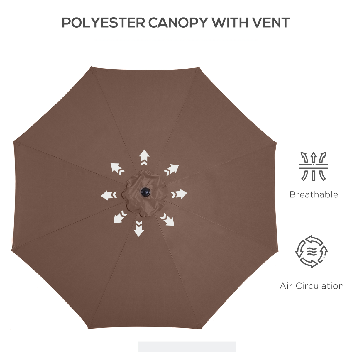 Premium 10' Round Patio Umbrella - Stylish Shade for Outdoor Bliss