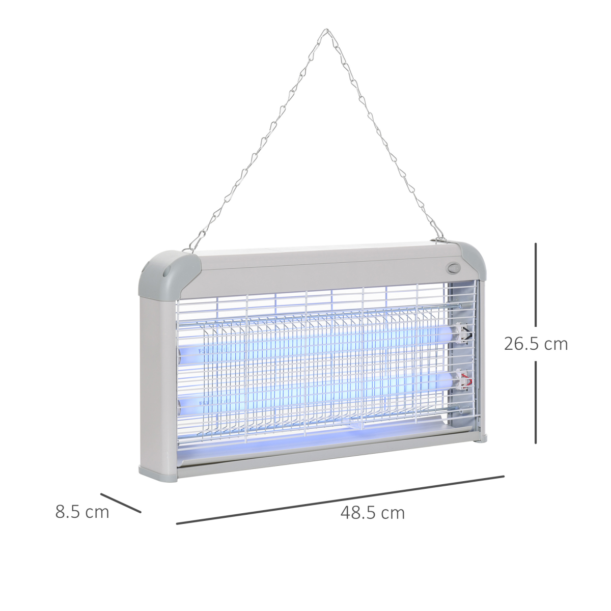 30W LED Mosquito Killer Lamp - Wall-Mounted Insect Zapper (Steel-Grey)