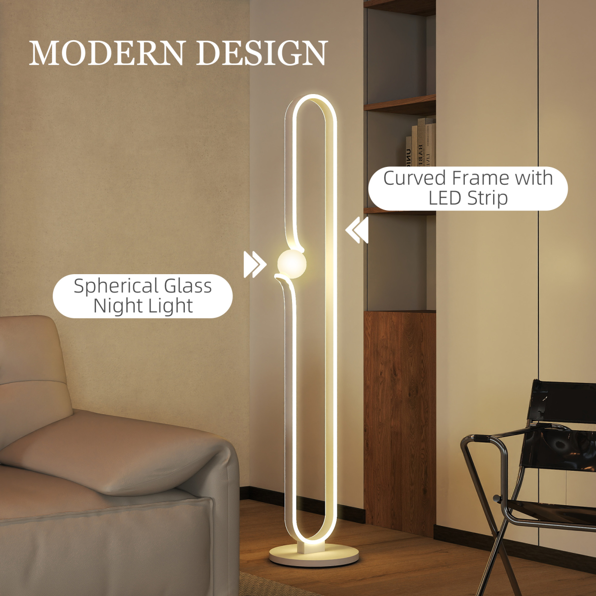 Dimmable LED Floor Lamp: Elegant Glass Shade & Foot Switch Control
