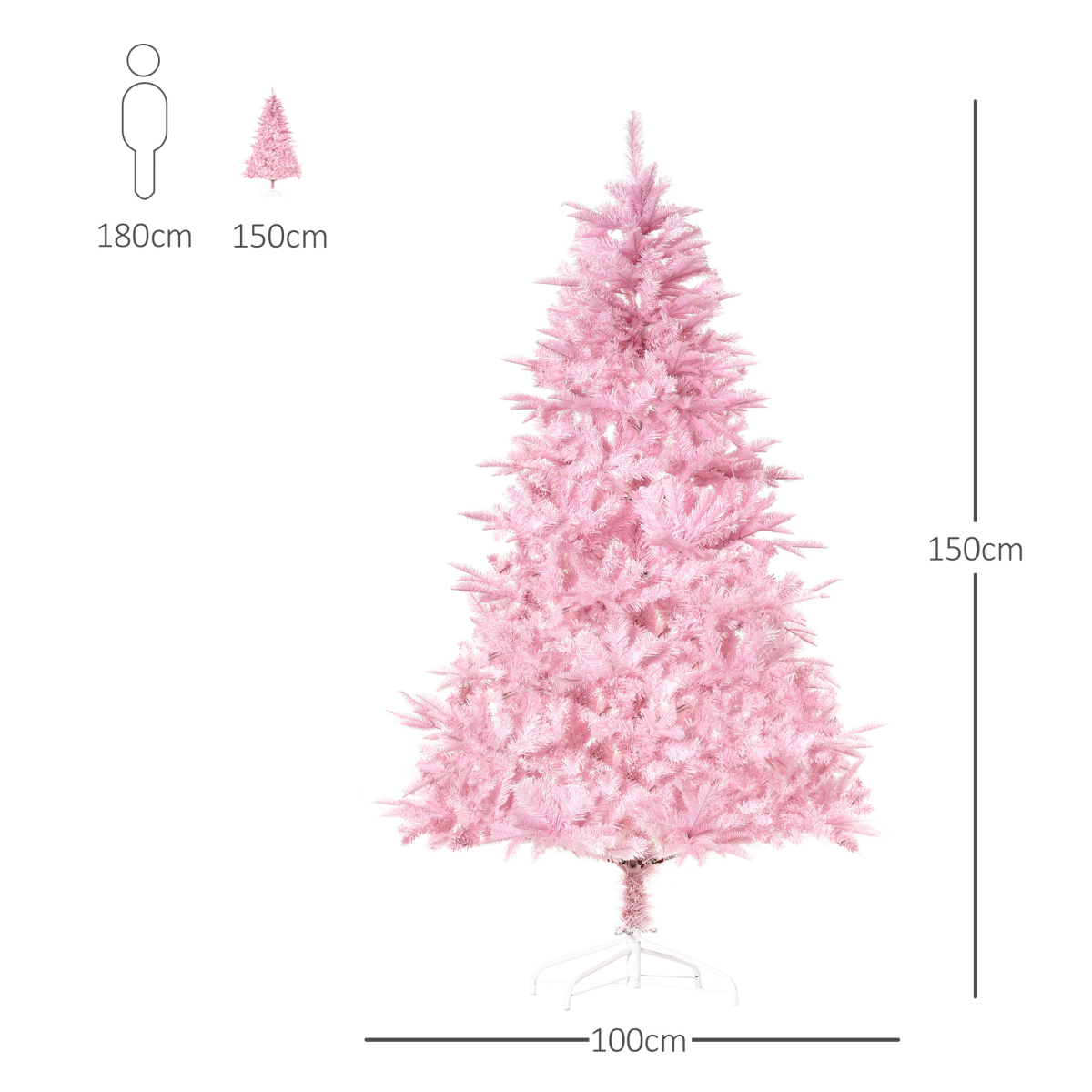 5ft Pink Artificial Christmas Tree - Automatic Open, Easy Setup, 576 Branches