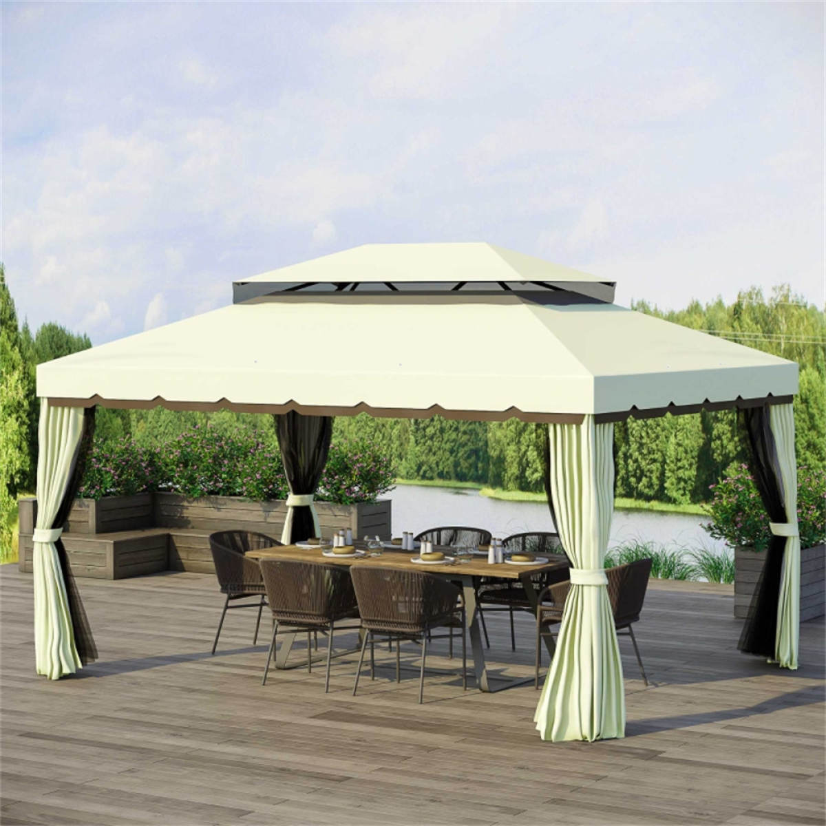 Cozy Oasis Portable Gazebo - Outdoor Shelter with Privacy & Airflow Features