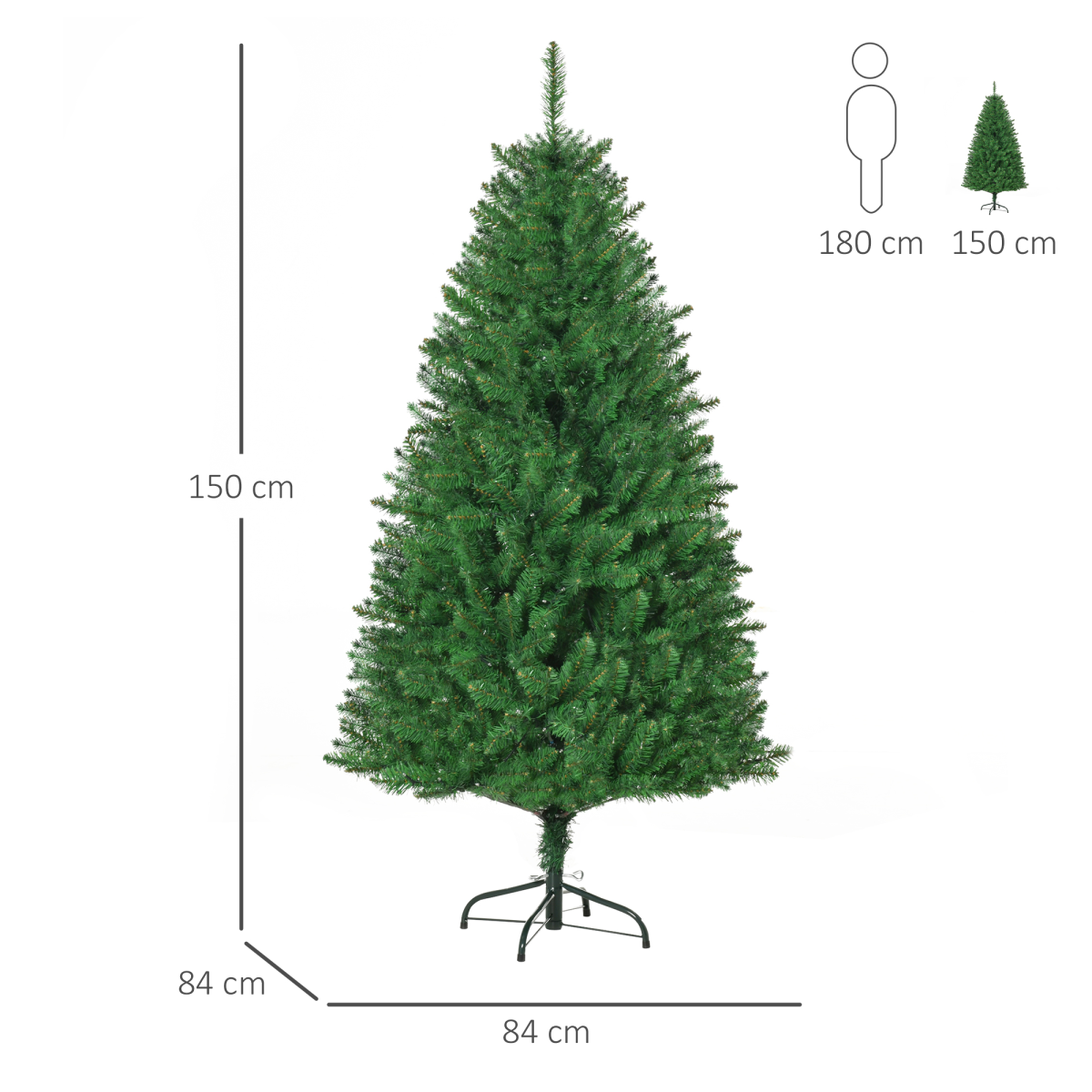5-Foot Warm White LED Christmas Tree - Realistic Green with 8 Light Modes