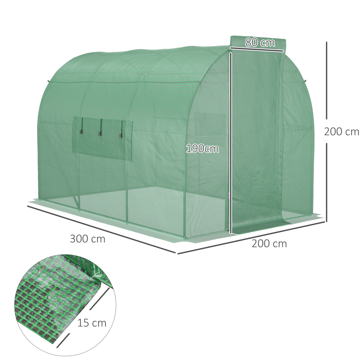 3x2m Reinforced Walk-In Polytunnel—Steel Frame