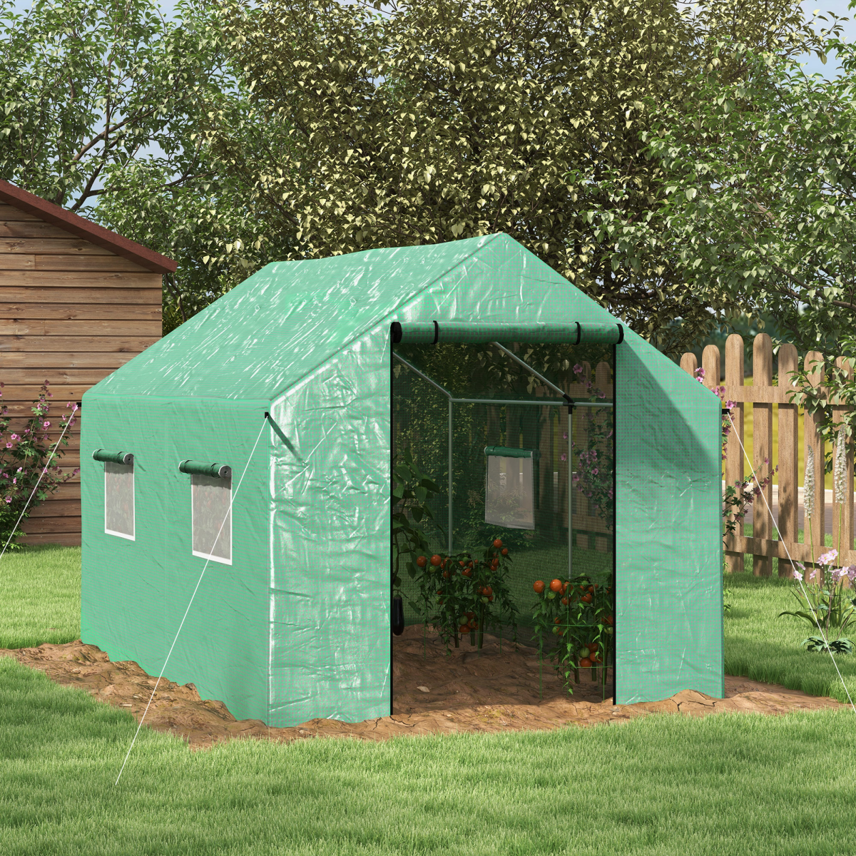 Compact Walk-In Greenhouse with UV Protection & Easy-Access Design