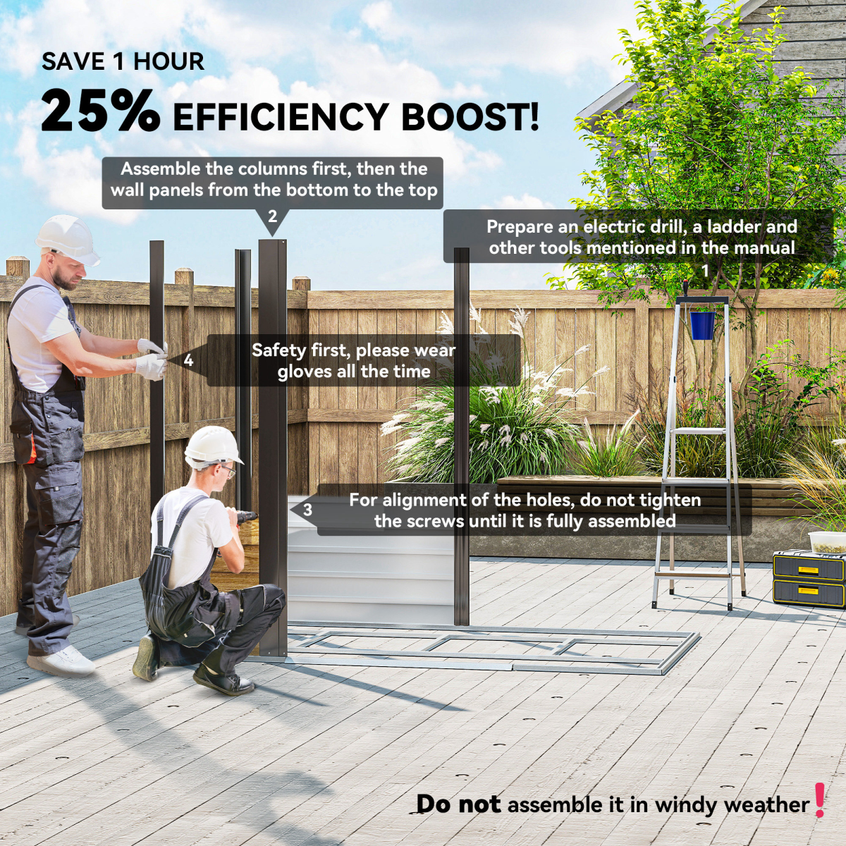 7x4ft Upgraded Metal Shed with Lock - Easy Assembly, Natural