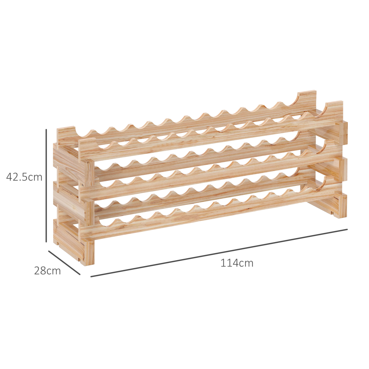 Elegant 36-Bottle Fir Wood Wine Rack - Stylish Storage for Wine Lovers
