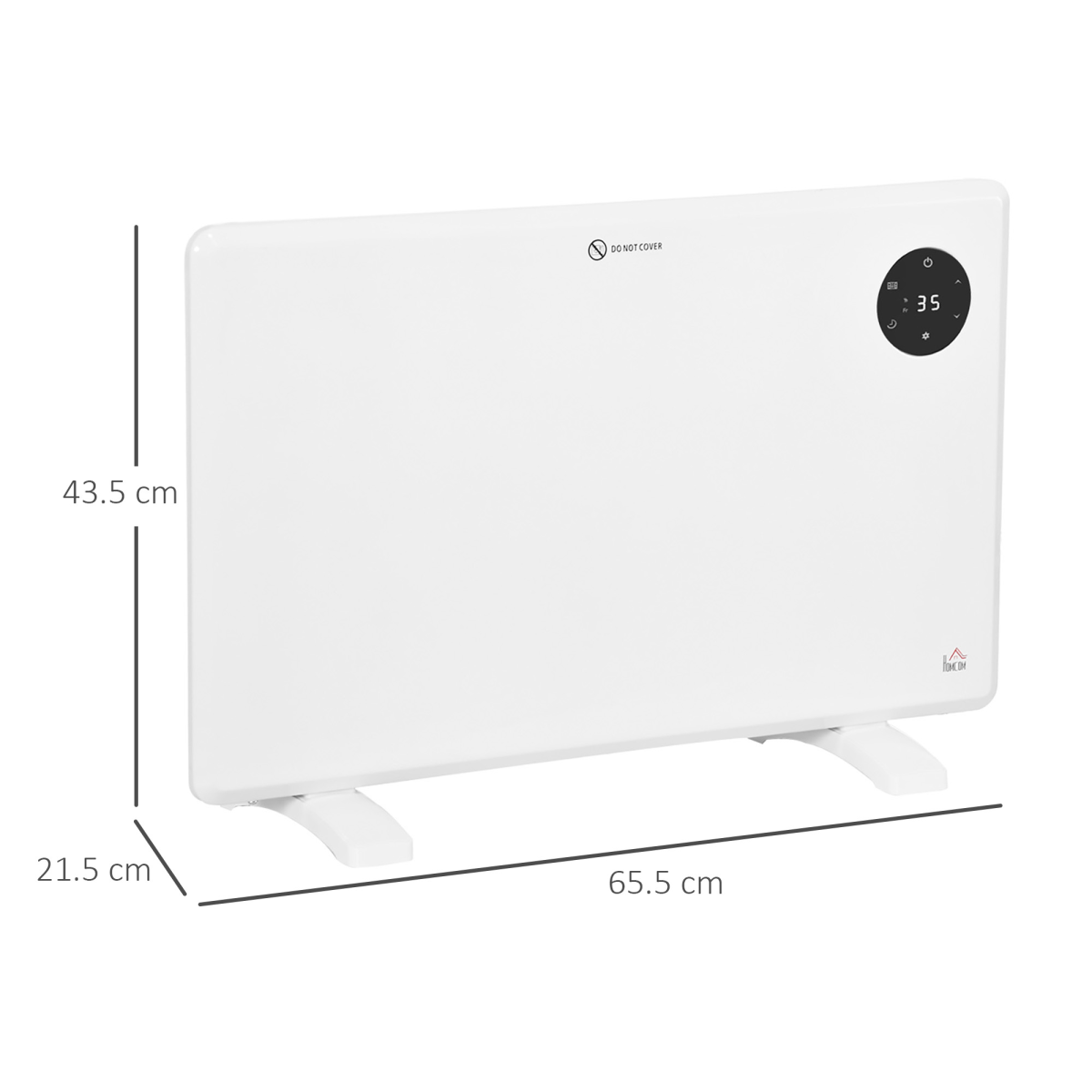 1200W Slim Electric Convector Heater with LED Display & Remote