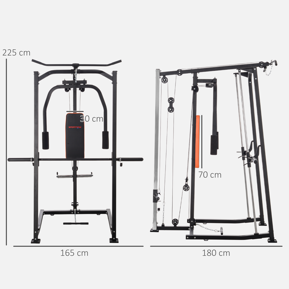 SPORTNOW Ultimate 3-in-1 Home Gym: Smith Machine, Power Cage & Cable System