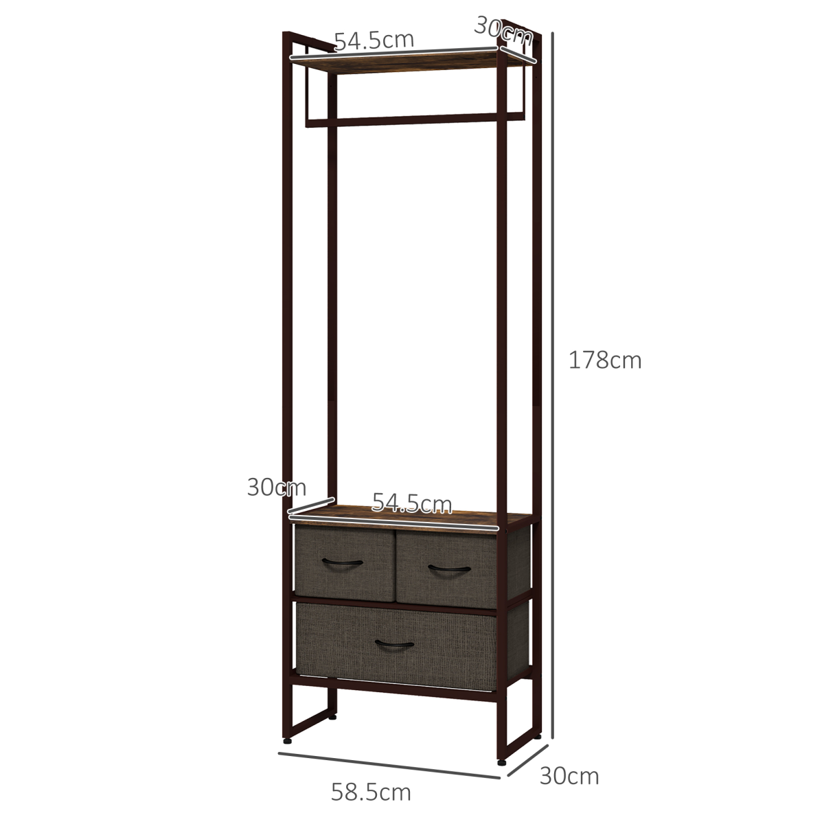 Versatile Clothes Rack with Fabric Drawers & Storage Shelves - Stylish & Functional!