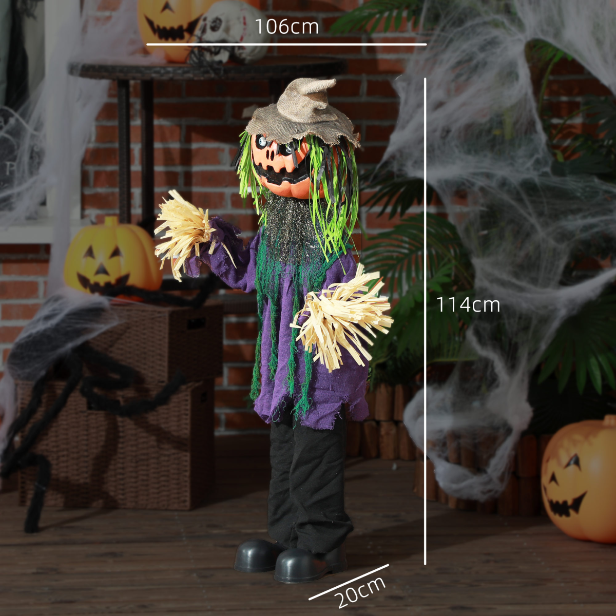 Animated Halloween Pumpkin Prop - Touch / Sound Activated