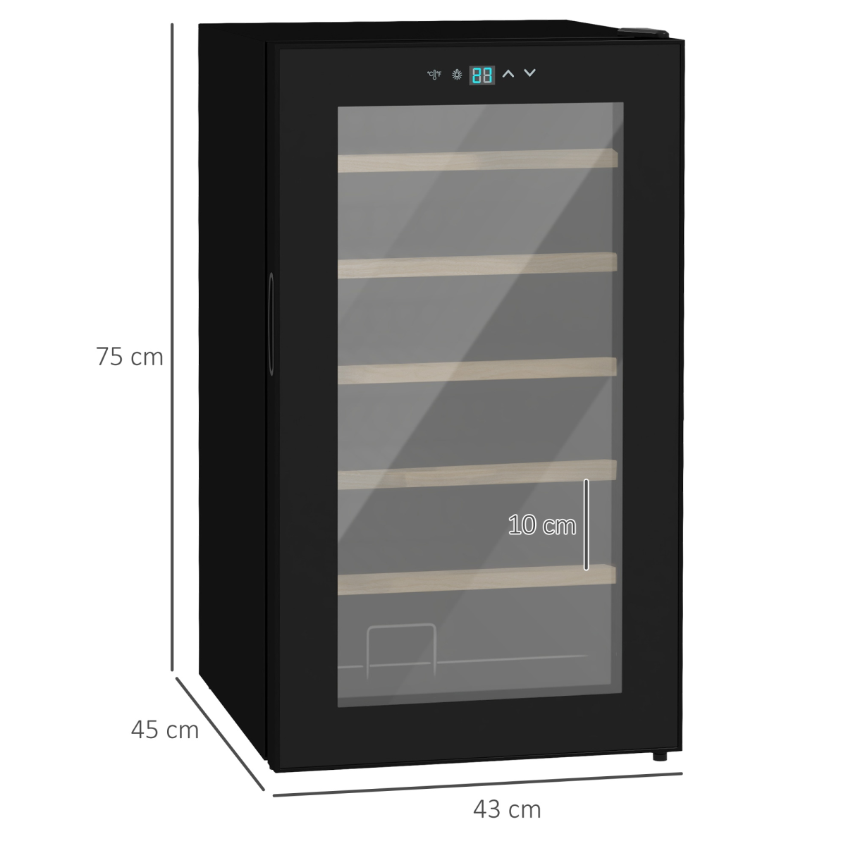 24-Bottle Wine Cooler with Glass Door & Digital Touch Control – Perfect Chill!