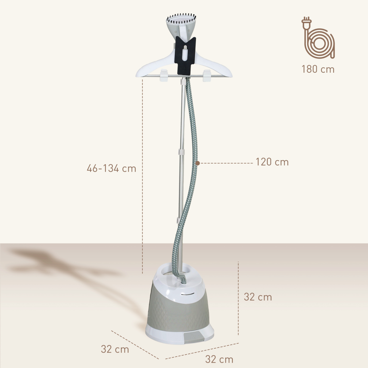 1800W Powerful Garment Steamer - Fast Wrinkle Remover, 1.8L Tank