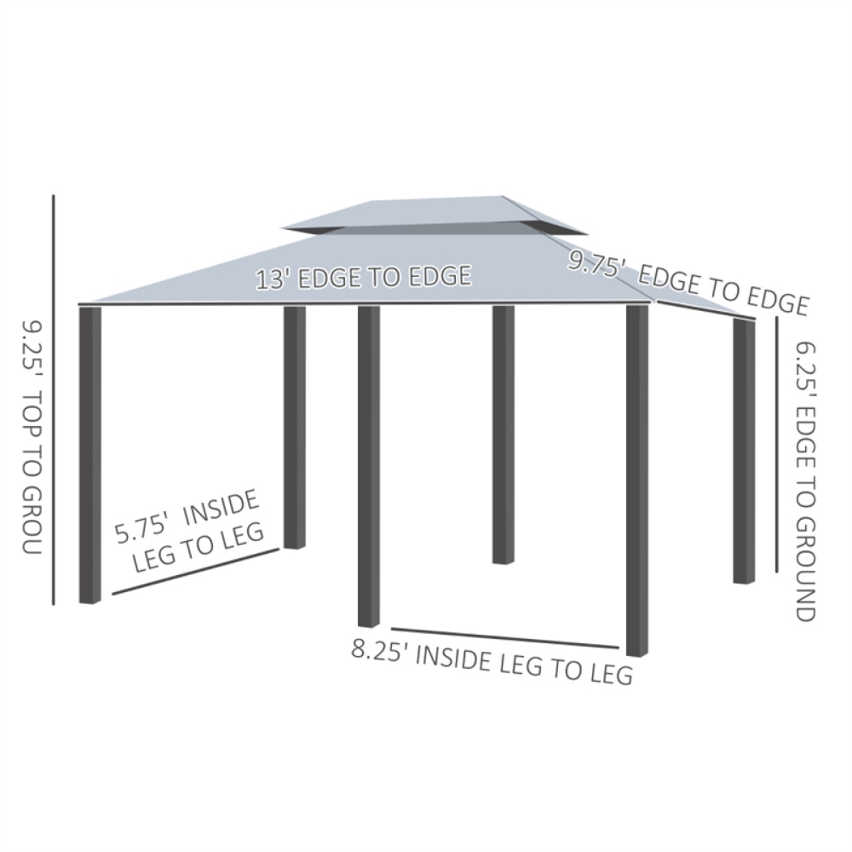 Spacious 2-Tier Patio Gazebo Shade & Style for Backyard Gatherings