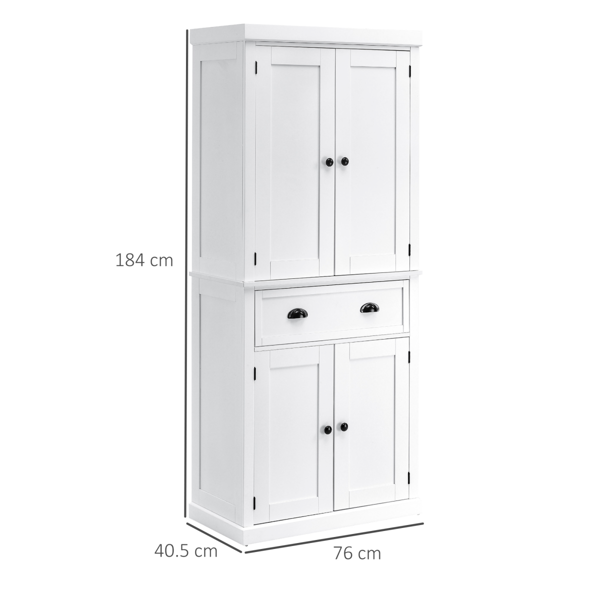 Elegant MDF Freestanding Kitchen Pantry Cabinet - Maximize Storage in Style