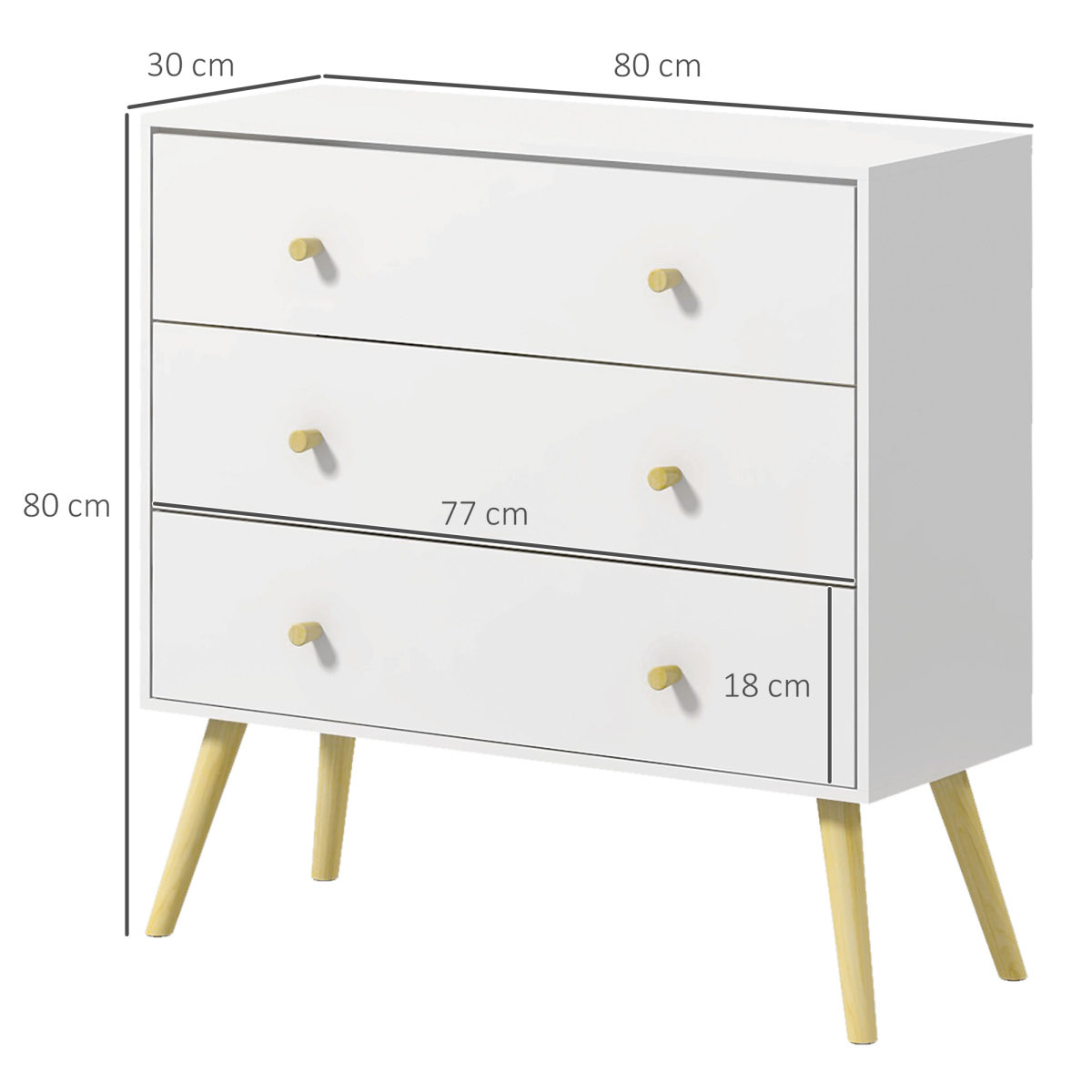 Elegant 3-Drawer Dresser - Stylish Storage Solution for Any Space