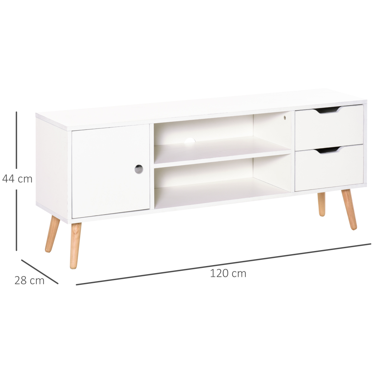 Scandinavian Modern TV Stand - Sleek Storage Console for a Chic Living Room