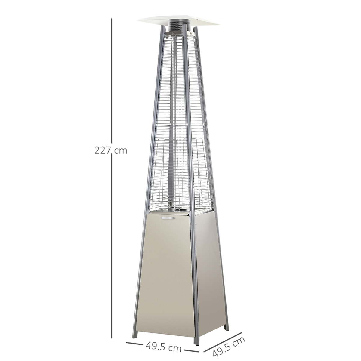 10.5kW Pyramid Patio Gas Heater with Cover - Safe & Portable